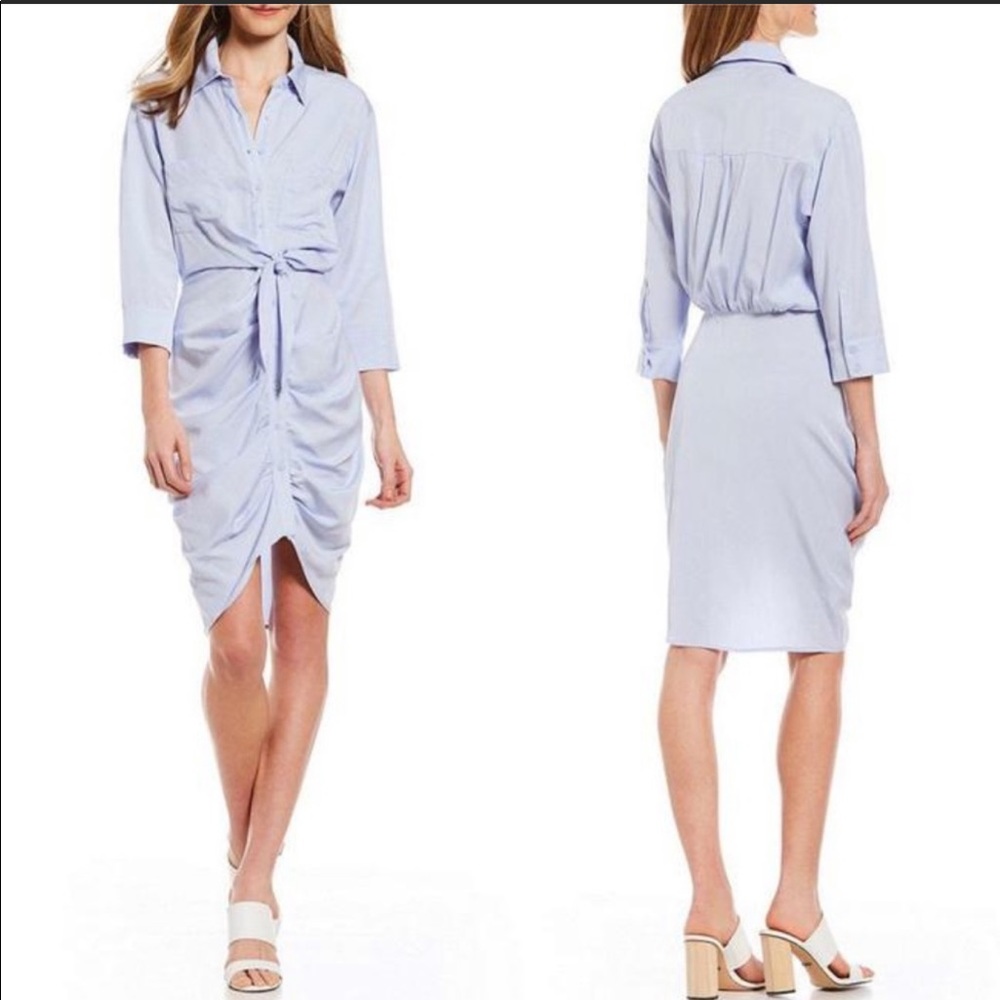 GIANI BINNI || blue Dana tie waist shirt dress xs